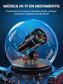 Mohard Transmisor FM Bluetooth Coche 5.3, Metal PD 30W & QC3.0 18W Cargador Coche Rápido, Manos Libres Receptor Música Bluetooth con Cancelación Ruido, con Anillo Luz & Música Alta Fidelida Car - 3