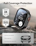 ESR Custodia con protezione per lo schermo per Apple Watch Ultra 3/2/1 49mm (2025/2024/2023/2022), Protezione militare, Lega di alluminio con 2 protezioni in vetro Armorite, Rimani originale, Nero - 6