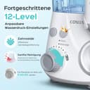 COSLUS Munddusche Elektrisch Professional Zähne: 2 Modi & 12 Druckstufen – 600ml Wassertank Zahndusche für Familien Oral Health Enthusiasten/Orthodontie-Patienten – Haushalt & Bad mit 5 Düsen –Schwarz - 4