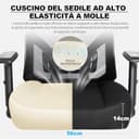 MELOKEA XXL Sedia da Ufficio Ergonomica per Persone Robuste, 200kg Portata con Ruote in Gomma, Schienale Alto, Extra Larga con Seduta Ultra-Spessa 14cm Big & Tall, Sedia da Gioco - 4