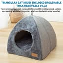Pologmase Cat Cave Bed for Cats & Small Dogs - Tent Igloo with Removable Washable Cushion - 9