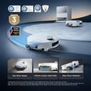 dreame Aqua10 Ultra Roller Complete Robot Vacuum Cleaner with Mop, 30,000Pa, Clears 8cm Obstacles, Roller Self-Cleaning, Carpet Protection, Auto-Empty,100% Detangling, Avoids 240+ Objects, White - 2