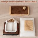 Galatée Cuccia Per Gatti, Grazioso Letto a Forma Di Grotta Per Gatti, Cuccia Morbida Per Animali Domestici, Caldo Rifugio Per Cani, Tenda Per Cani Con Cuscino Rimovibile(S, Marrone) - 5