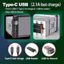 Alondy Autoradio 1Din mit Bildschirm (6,9") Kompatibel mit Apple CarPlay [Wireless] Android Auto Bluetooth USB (Typ-C 2,1A Schnellladung) Rückfahrkamera AM/FM/RDS Radio - 6