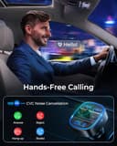 LENCENT Trasmettitore FM Bluetooth per Auto Radio Adattatori Vivavoce Car Kit MP3 Audio Lettore Caricabatterie Auto con 2 Porte USB (5V/2.4A & 1A) - 6