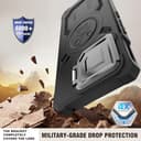 HARUINO Case for Asus ROG Phone 8 Pro, ROG Phone 8 Protective Cover Military Armour Protection with Stand Foldable Lens Cover Heavy Duty Shockproof Bumper TPU Silicone Shell, Black - 4