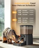 oneisall Automatic Cat Feeder with Stainless Steel Bowl, 3.5L Cat Feeder with Timer ,Pet Food Dispenser for 1-6 Meals a Day, Dry Food Auto Feeders for Cats Dogs - 2