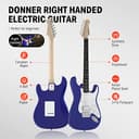 Donner Kit Chitarra elettrica per principianti 39 pollici, pickup S-S-H con amplificatore, borsa, tracolla, corde, accordatore, cavo, plettri, DST100 - 3