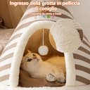 Galatée Cuccia Per Gatti, Graziosa Cuccia Per Gatti e Cani a Forma Di Igloo Con Cuscino Rimovibile, Comoda Tenda Triangolare Per Animali Domestici, Caldo Nido Per Animali Domestici(M, Grigio) - 3
