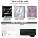 JETech Custodia per iPad Pro 13 Pollici M5/M4 (2025/2024) con Portapenne, Chiaro Trasparente Retro Conchiglia Sottile Supporto Antiurto Tablet Cover (Nero) - 2