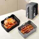 2 unidades de silicona para freidoras de aire caliente Ninja Foodi Max Dual Zone AF400EU, accesorios para airfryer ninja, 9,5 l, 10,4 L, molde de silicona para Ninja Double Stack XL SL400EUCP, forro - 5