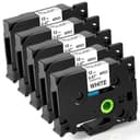 Fimax TZe-231 12mm Nastro per Etichette Compatibile con Brother P-touch Tze Tz231 laminated white Tape Cassetta 12mm per PT-H107 H105 H200 E110 H100R D210 1000 1010 1280 H110,5Pz Nastro Etichettatrice - 1