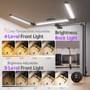 Quntis Lámpara de Escritorio LED con Sensor de Radar, 82,5cm Doble control, 3 Fuente de Luz con Retroiluminación, Atenuación Continua y Temporizador, Flexo Led escritorio para Oficina, Estudio - 2