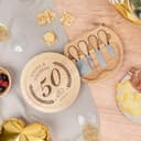 Wanapix | Tagliere per Formaggi Personalizzato con Foto e Testo | Include Set 4 Utensili in Acciaio Inox | Tagliere in Legno Inciso | 22ø cm | 100% Personalizzato - 4