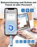 BLANBOK+ Apple MFi-zertifizierter USB Stick für Handy,3-in-1-Flash-Laufwerk für iPhone, iPad, Android & PC, Highspeed USB 3.0 Speicher,Fotos&Daten‑Backup Speicherstick (Blau, 256, GB) - 9