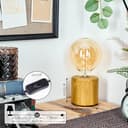 HOFSTEIN Argea Small Table Lamp, Wooden Table Lamp in Natural Colours, Modern Light in Scandinavian/Boho Design, Switch on Cable, Height 10 cm, E27, Living Room, Bedroom, Dining Room, Hallway, Office - 5