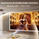 Proyector【Apps Oficial Integrada/Dolby】 Smart Proyector 4K Compatible con Netflix 700ANSI Auto Enfoque/Keystone Tiro Corto, ProyectorPortátil 1080P Giratorio 360° WiFi6 Bluetooth5.2 para Cine en Casa - 4