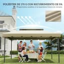 Outsunny Techo de Repuesto para Cenador, 4x3 m, Cubierta de Repuesto con Doble Techo, 8 Orificios de Drenaje, Solo Toldo de Recambio para Pabellón Gazebo, Beige - 5