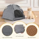 Nobleza Faltbares Katzenhaus, 2-in-1 Katzen und Hundebett, Abwaschbar mit Kissen, für Kleine bis Katzen und Hunde, Geeignet für Innen und Außenbereich - 4