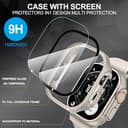 Diruite 2-Stück Hülle für Apple Watch Ultra 3/2/1 49mm Hartglas Schutzhülle Hard PC Ultradünne Glas Schutz Case Rundum Displayschutz,Titanstahl,49mm - 4