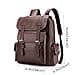FUNSEED Mochila para hombre, gran capacidad, bolsa para portátil de 15,6 pulgadas, bolsa de hombro de cuero PU vintage para viajes y trabajo, marrón, L - 2