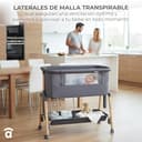 Asalvo Smart Minicuna Colecho Bebé 2 en 1 – Cuna Colecho con 7 Alturas Regulables, Inclinación Antirreflujo, Ruedas con Freno, Colchón Incluido, Laterales Transpirables, Cuna Bebé Recién Nacido - 7