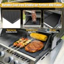 Cast Iron Grill Plate for Rösle Videro G4-S, Rösle Allflame Prime 4, Grill Pan Replacement Part for Enders Kansas Pro 4, Uniq 4 IK Cruster, Reversible Plate for Napoleon Rogue 525, Prestige 500, 45 x - 5