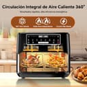 Freidora Aire 12 Litros | Freidora de Aire XXL Flexible Ajuste 1 Zona o 2 Zona, 2600W Doble Resistencia Control Independiente con Ventana y Luz, Air Fryer Grande 8-en-1 Controles táctiles Rezeptbuch - 5