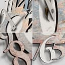 Giallobus - Reloj premium - Carved - Madera de MDF - Premium 60x60cm - 17 - Mixed marble - Artesano Made in Italy - Silencioso - Idea de regalo - Doble nivel moderno - 5