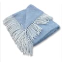 Moe Ridne Merino Wool blend Blanket for King Size Double Bed Light Blue, Large Wool Sofa Throw in Pacific Ocan Blue | Oeko-Tex Standard 100 certified | 55x79” 140 X 200cm - 4