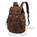 Autumndeer Zaino in Pelle Casual Unisex in Tela Con Borsa a Tracolla Esterna, Caffè, 27.9 x 16 x 41.9 cm - 4