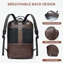 Shrrie cuoio laptop zaino per donne e uomini, 16 pollici impermeabile computer zaino, con connessione di ricarica USB，28 L estensibile lavoro Business Weekender College,Caffè - 7