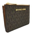 Michael Kors Jet Set Travel - Custodia piccola con cerniera con porta carte d'identità, twill rivestito in PVC, marrone e ghiandola, taglia unica, twill, Marrone e ghianda, Taille unique, Twill - 2