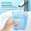 COSLUS Munddusche Elektrisch Professional Zähne: 2 Modi & 12 Druckstufen – 600ml Wassertank Zahndusche für Familien Oral Health Enthusiasten/Orthodontie-Patienten – Haushalt & Bad mit 5 Düsen –Schwarz - 6