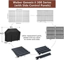 GFTIME 47.6 X 33.7CM Cast Iron Cooking Grates for Weber Genesis II E/S-310, EX315, 310/335 and Genesis LX E-340/S-340 Gas Grills, Pack of 2 - 7