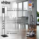 vhbw supporto verticale, stander compatibile con Dyson Gen5detect, Gen5detect Absolute, V15s aspirapolvere senza fili - grigio scuro - 5
