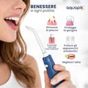Aquapik PRO Idropulsore Dentale, Irrigatore Orale Getto Acqua Denti da Capacità 600ml con 10 Impostazioni, Pulizia Doccetta Idropulitore Dentale con 8 Becchucci per Cura Famiglia Dentale (Blu) - 4