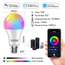 EXTRASTAR Bombilla Alexa LED Intelligente E27, 15W, 1400lm, Regulable Multicolor + Luz Cálida o Blanca, 16 Millones de Colores, Funciona con Alexa y Google Home, 1 Pack - 2