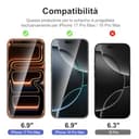 NEW'C 3 Pezzi, Vetro Temperato per iPhone 17 Pro Max, iPhone 16 Pro Max (6,9 pollici), Pellicola Prottetiva Anti Graffio - Ultra resistente - Trasparente HD - Strumento di installazione facile incluso - 2