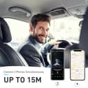 AGPTEK Vivavoce Auto Bluetooth 5.3 con Siri Assistente Comandi Vocali di Google Altoparlante Kit e Scheda TF Supporto per Aletta Parasole Connessione Automatica, Nero - 3