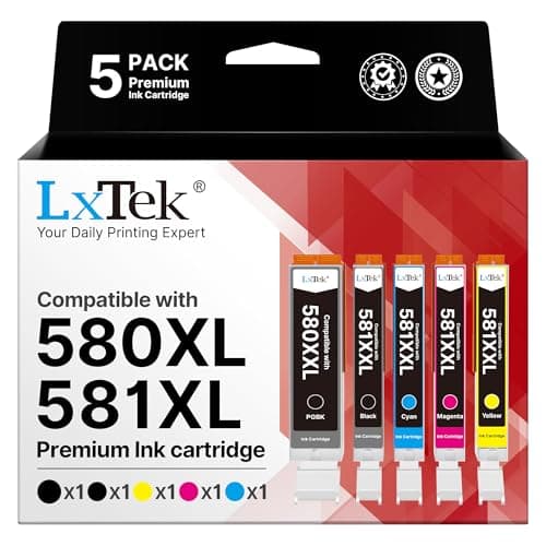LxTek Druckerpatronen 580 581 Multipack Kompatibel für Canon TR8550 Druckerpatronen Pixma TR8550 TS6150 TS8150 TS8250 TS6250 TR7550 TS705 TS705a TS8151 TS6151 TS8152 TS9150 TS9155 TS9550 (5er-Pack)
