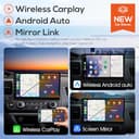 Haudio 2 Din Car Radio with Wireless CarPlay & Android Auto, 10.1 Inch Screen Car Stereo with Mirror Link, GPS, Voice Control, SWC/FM/AM/RDS, 25 Sets UI Fit All Cars With Rear Camera 2+64G - 2