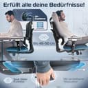 CLOUVOU ProSeat Bürostuhl Ergonomisch [TESTSIEGER] Schreibtischstuhl 100% individuell einstellbar | Büro Stuhl & Gaming Stuhl | Computerstuhl Home Office Chair Ergonomic | Drehstuhl 150 kg - 3
