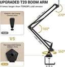 TONOR Microfono a Condensatore, Microfono Professionale Cardioid XLR con Braccio, Supporto Antiurto, Filtro Pop per Registrazione, Podcasting, Voice Over, Streaming, Home Studio, YouTube, TC20 - 5