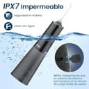 Irrigador Bucal Portatil, Vimmk Irrigador Dental Inalámbrico Profesional 8 Boquillas 5 Modos, IPX7 Impermeable 300ML USB-C Recargable Para Limpieza Dientes, Para el Hogar y los Viajes (Negro) - 4