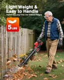 Soplador de Hojas sin Cable con Pantalla LCD, 3 Velocidades, 2×4.0Ah Baterías y Cargador Rápido, Soplador Eléctrico Ligero para Cuidado del Jardín, Entrada, Hojas, Polvo y Nieve - 7