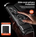YSONCHAN Phone Case for OPPO Realme GT 6T/Realme GT 6 5G/GT Neo6, Shockproof Cover with Slide Camera Cover, 360° Magnetic Rotating Ring Stand, Anti-Fingerprint Case. Red - 7