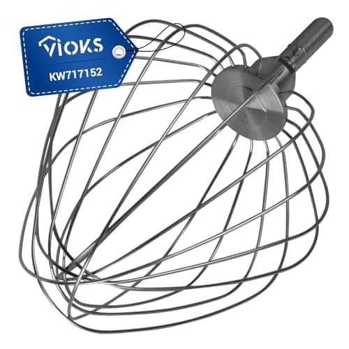 VIOKS - Batidor de cocina para robot de cocina Kenwood KW717152 Chef XL Major Cooking Chef Batidor mezclador de acero inoxidable de 9 hilos