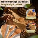 Kochlöffel Holz Set aus Olivenholz im 3er Pack - Made in Germany - Pfannenwender, Risottolöffel & Holzlöffel - Nachhaltig & aus Europa - Kochutensilien Set Naturholz - 3