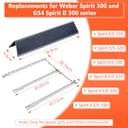GFTIME 69787 quemador de acero inoxidable y 7636 Flavorizer Bar & 7638 Hierro Fundido Parrilla Set para Weber Spirit E310 S310 E320 S320 E330 S330 (con botones frontales), II//LX 310, piezas de - 2